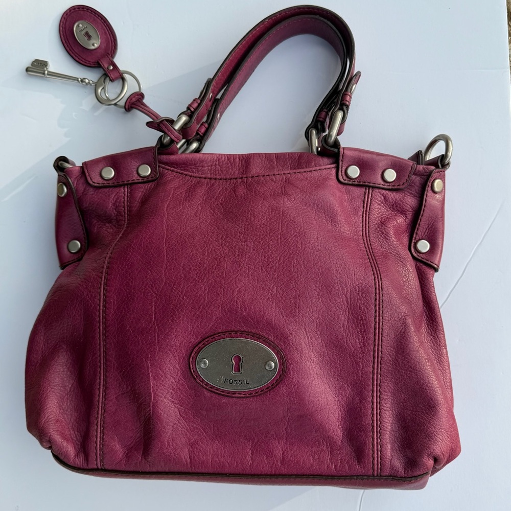 Fossil Burgundy Leather Satchel